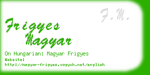 frigyes magyar business card